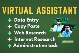 do any virtual assistant, data entry, and web research job