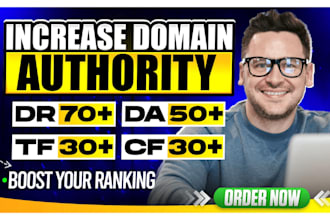 increase domain rating DR, domain authority da, majestic tf with seo backlinks