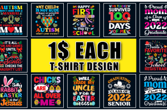make best bulk trendy typography t shirt design from your niches