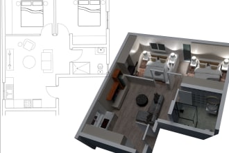 turn 2d floor plans for residential and commercial buildings into 3d