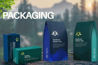 do coffee packaging, pouch, tea labels design