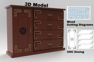 do furniture design with cnc file 3d modeling and rendering