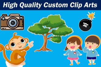design unique high quality custom clip arts for you