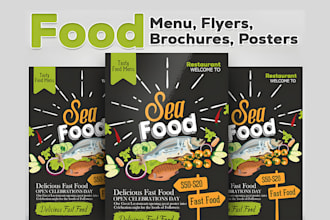 design food and restaurant flyer, poster, menu