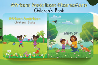 draw cute african american children book illustrations
