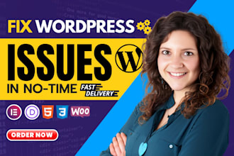 fix wordpress website issues errors bugs,HTML CSS,elementor pro divi expert help