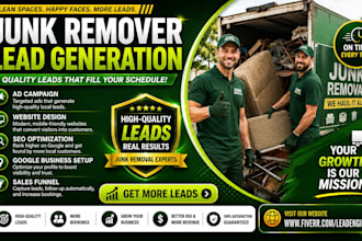 get junk removal leads handyman hauling waste dumpster pressure wash website