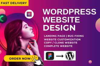 build modern wordpress website with elementor pro