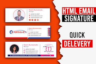 design clickable HTML email signature for gmail, outlook etc