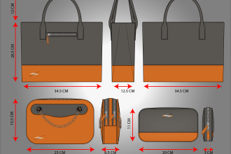 draw technical flat sketch for your luxury bags