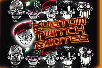create custom twitch emotes and sub badges package for you