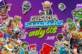design stickers for merchandise and labels