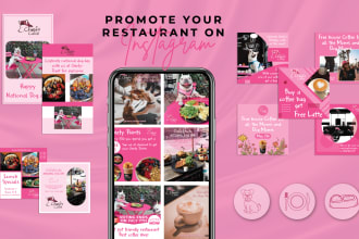 design social media ads or instagram posts for your restaurant