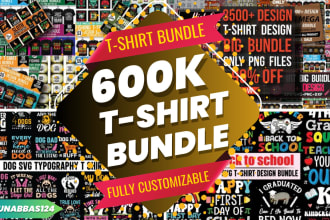 deliver 600k t shirt designs bundle for redbubble merch by amazon etsy and more
