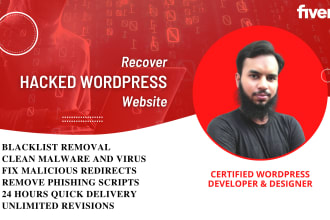 recover hacked wordpress website, remove malware and add solid security