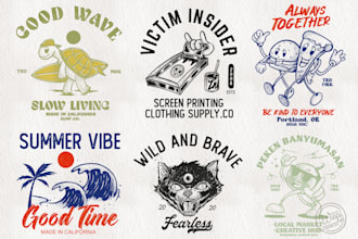 create vintage cartoon mascot logo or tshirt design