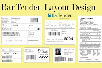 barcode nice label bartender layout and sticker design
