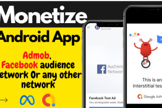 integrate admob, facebook, or any other ads into your android studio app