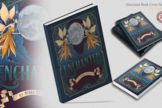 design illustrated book cover for fairytale fantasy romance