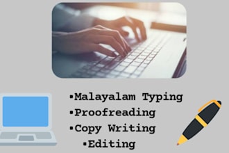 do proof reading and malayalam typing