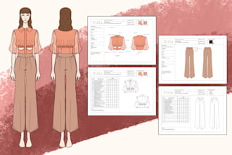 illustrate fashion and vector cad technical sheet tech pack