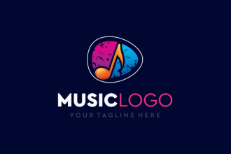 give creative music logo design with new concepts