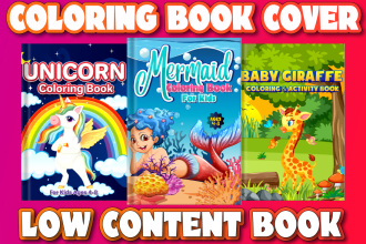 design coloring book cover for KDP