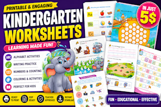 do KDP kindergarten worksheet children activity book design