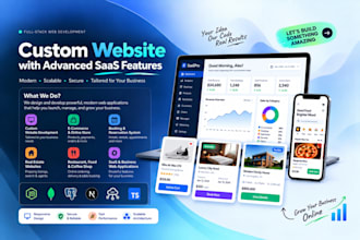 develop a custom website with advanced saas features