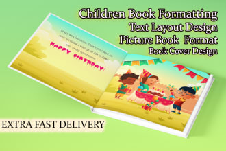 do book typesetting and format children books for amazon, ingramspark