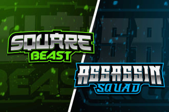 design esports text based youtube channel logo and banner art