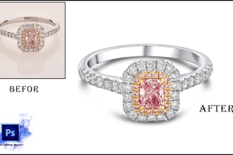 do photo editing with color correction, shadows, and high end jewelry retouching