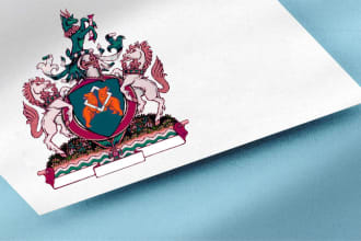 design professional coat of arms family crest heraldic logo