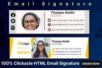 make a professional clickable HTML email signature for outlook, gmail and apple