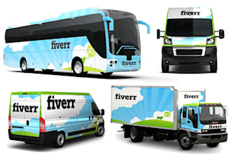 design creative van wrap, truck wrap, bus wrap and car wrap