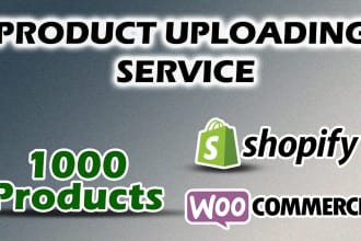 upload products, add products or list products to shopify and woocommerce