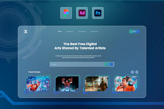 design landing page in figma, xd and photoshop
