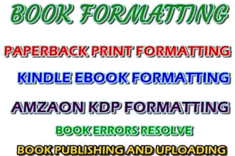 format, design and edit book for amazon KDP paperback