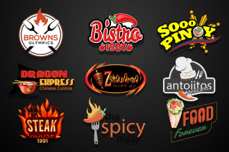design food, cuisine, cooking, takeaway, and restaurant logo design