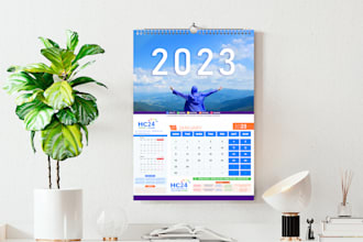 do yearly wall calendar or planner design