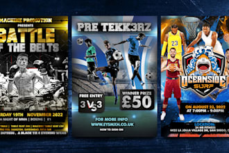 create professionally any sports flyer designed in 24 hours