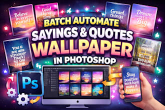 batch automate sayings and quotes wallpaper in photoshop