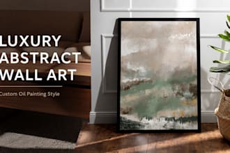 create elegant abstract wall art in oil painting style