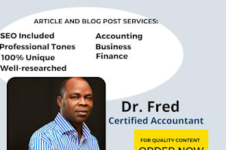 write a blog or article on business, finance or accounting