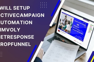 setup activecampaign email automation, simvoly, getresponse dropfunnel for you