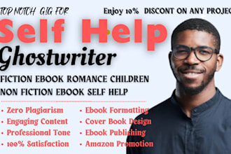be your book writer,self help ebook writer, mental health book, book editing