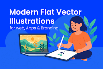 create professional flat design vector illustrations