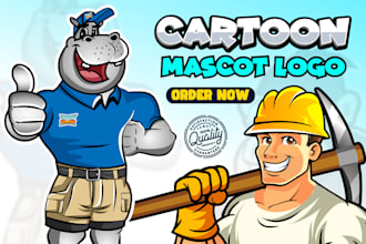 create a professional cartoon mascot logo for your brand