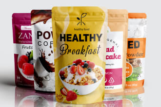 design food packaging, pouch design, and mylar bag design