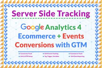 setup google analytics ecommerce and conversion server side tracking, ga4, GTM